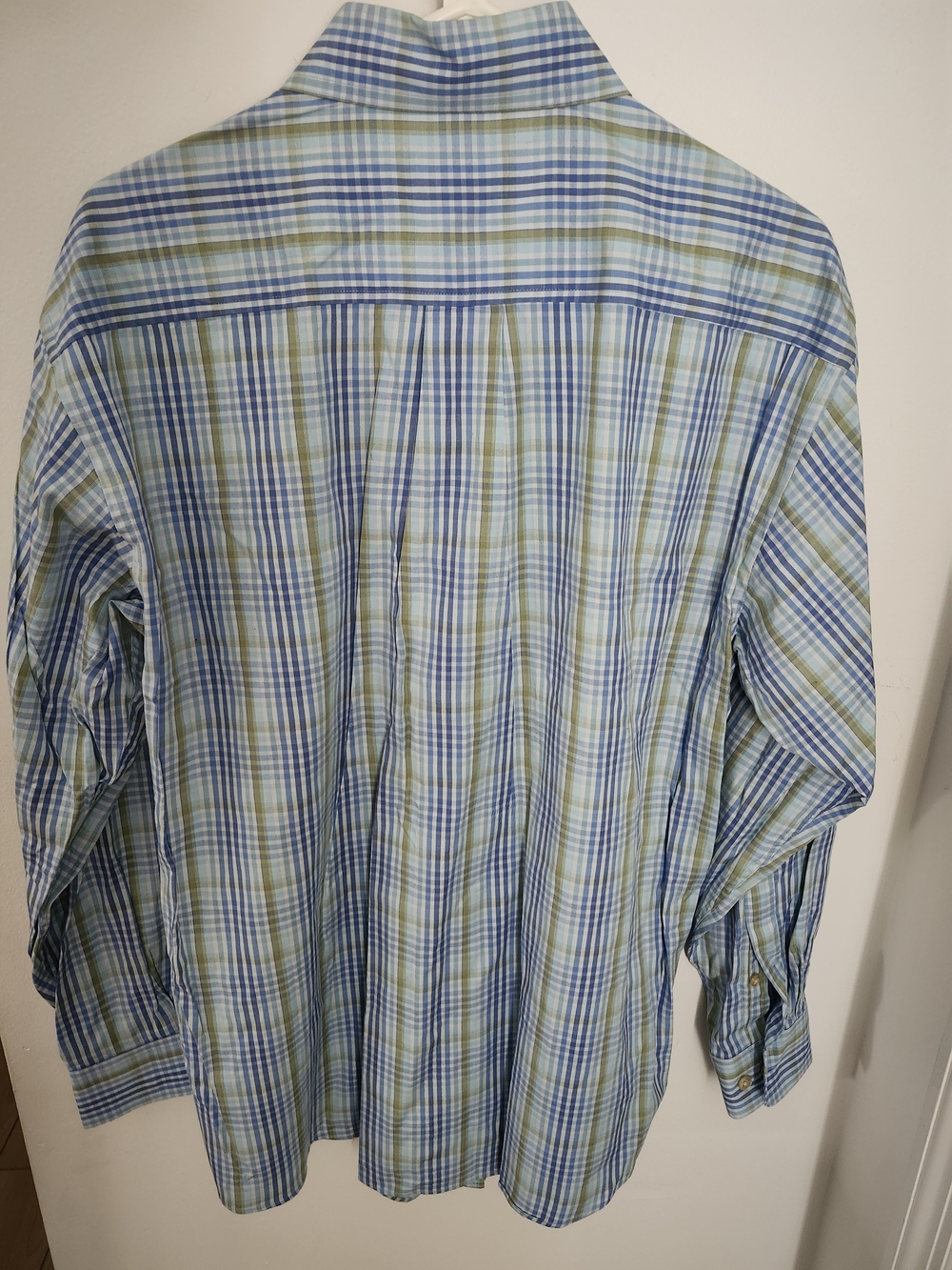 Talbots Light Blue and Green Plaid Button-Down Shirt - Picture 4 of 4